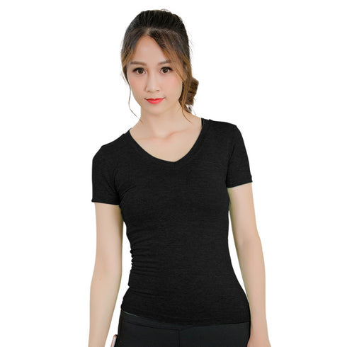 Women's Athletic Quick Dry Short Sleeve Yoga V-neck T-Shirt