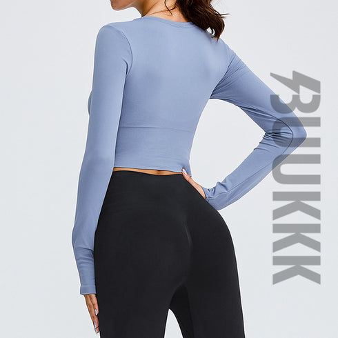 Women's Athletic Running Skinny Sexy Crop Sweatshirts
