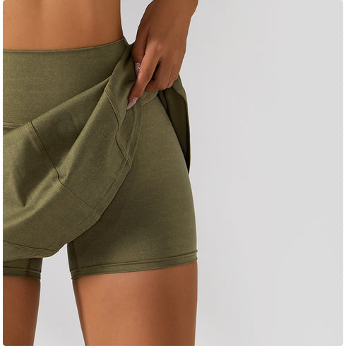 Women's Athletic Safety Skort Tennis Skirt Short Skirt