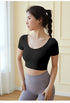 Women's Athletic Short Sleeve Yoga Backless T-Shirt