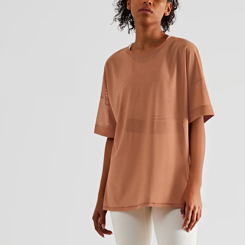 Women's Athletic Short Sleeve Yoga Loose Breathable T-Shirts