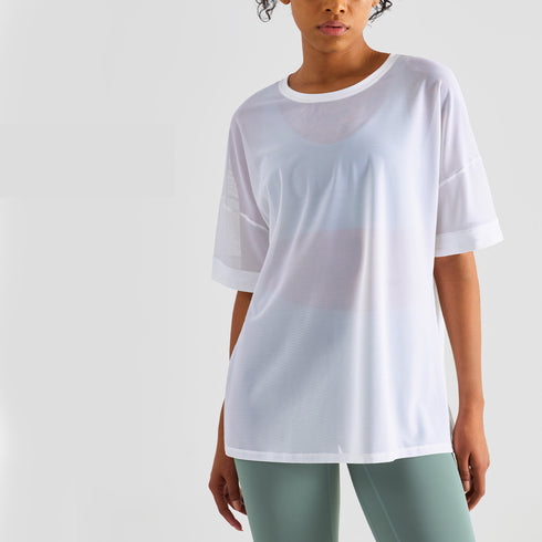 Women's Athletic Short Sleeve Yoga Loose Breathable T-Shirts