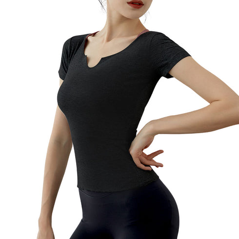 Women's Athletic Short Sleeve Yoga Stretchy T-Shirt
