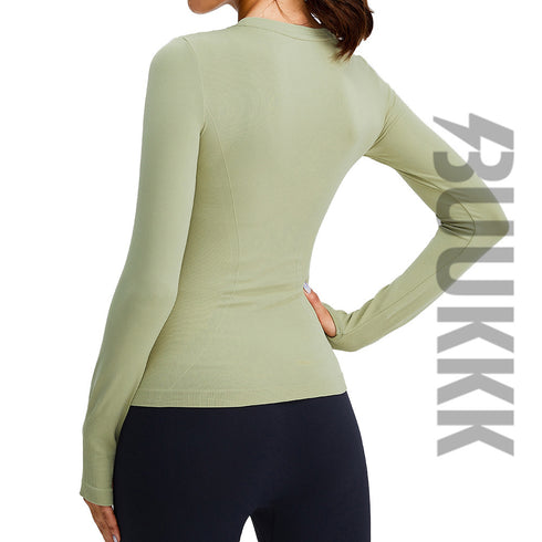 Women's Athletic Skinny Round Neck Breathable Sweatshirts