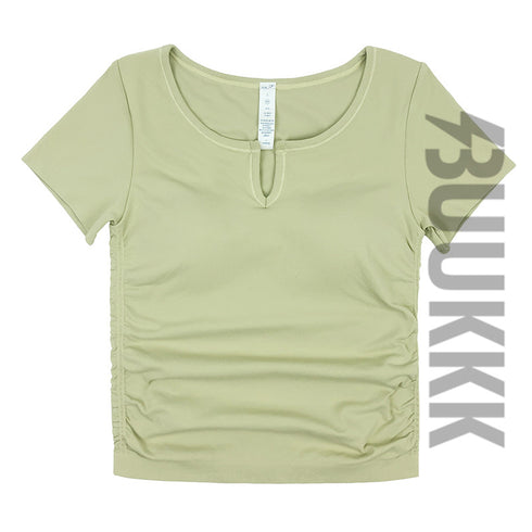 Women's Athletic Skinny Yoga T-Shirt with Bra Pads