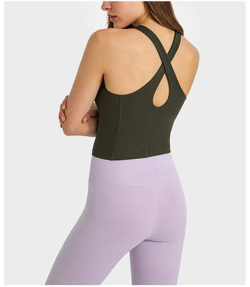 Women's Athletic Sports Bras Padded Criss-Cross Yoga Tank