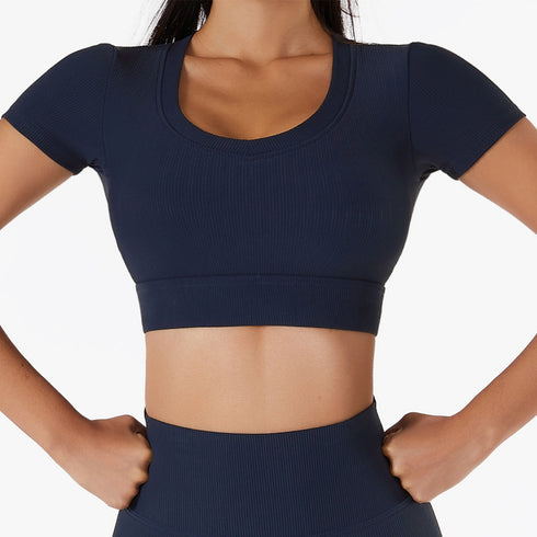 Women's Athletic Yoga Crop Naked Feeling T-Shirt