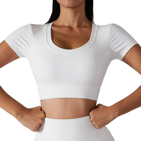 Women's Athletic Yoga Crop Naked Feeling T-Shirt