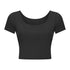 Women's Athletic Yoga Crop T-Shirt with Bra Pads
