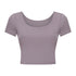 Women's Athletic Yoga Crop T-Shirt with Bra Pads