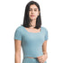 Women's Athletic Yoga Crop T-Shirt with Bra Pads