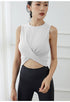 Women's Athletic Yoga Round Neck Sleeveless Crop T-Shirt