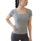 Women's Athletic Yoga U-Neck Solid Color T-Shirt