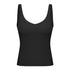 Women's Athletic Yoga V-neck Stretchy Tank with Bra Pads