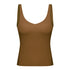 Women's Athletic Yoga V-neck Stretchy Tank with Bra Pads