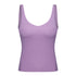 Women's Athletic Yoga V-neck Stretchy Tank with Bra Pads