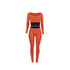 Women's Bare Waist Splicing Leisure Pit Strip Two Piece Outfits