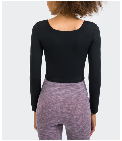 Women's Bodybuilding Sport Stretchy Sweatshirts with Bra Pads