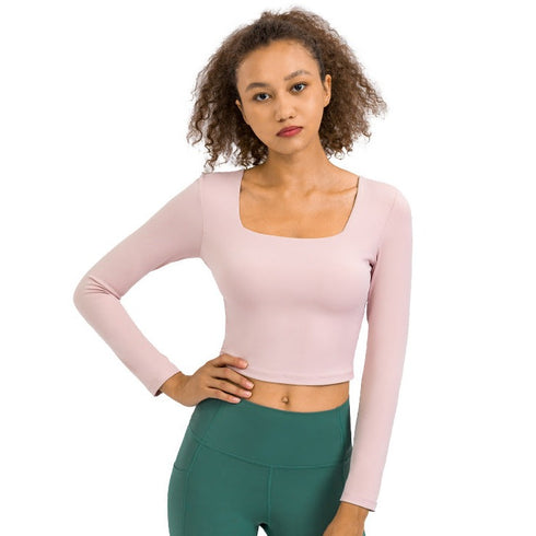 Women's Bodybuilding Sport Stretchy Sweatshirts with Bra Pads