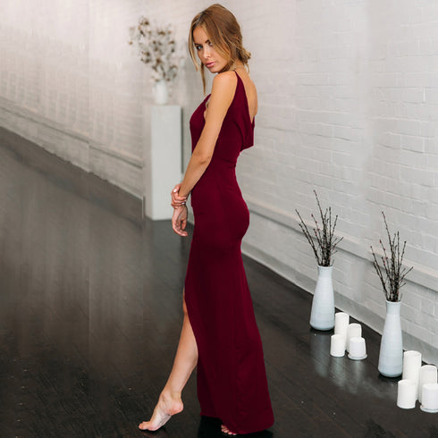 Women's Bodycon Spaghetti Strap Maxi Long Dress