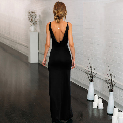 Women's Bodycon Spaghetti Strap Maxi Long Dress