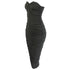 Women's Bodycon Wrap Hip Pleated Long Dresses