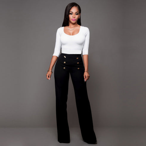 Women's Bootcut High Waist Wide Straight Leg Pants