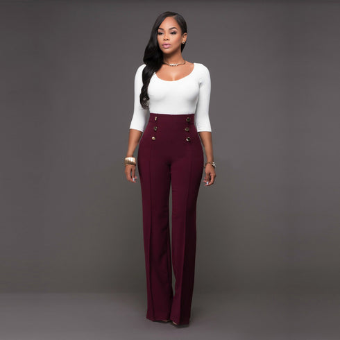 Women's Bootcut High Waist Wide Straight Leg Pants