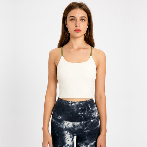 Women's Bra Pads Yoga Fitness Stylish Simple Crop Tank
