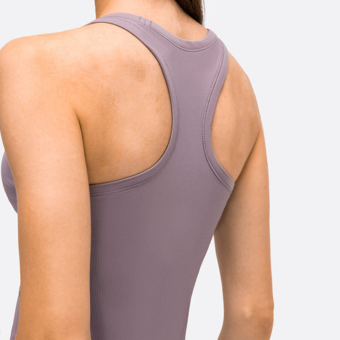 Women's Breathable Athletic Yoga Skinny Tank with Bra Pads