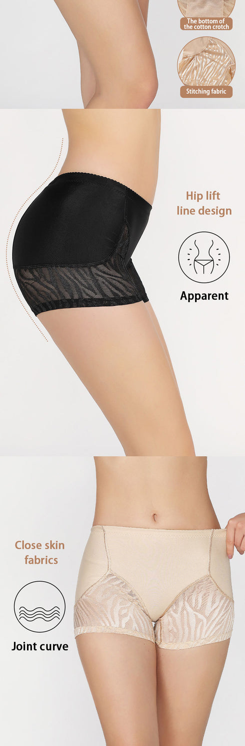 Women's Breathable Low Waisted Hip Pads Boxer Shorts