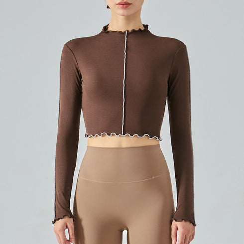 Women's Breathable Running Long Sleeve Crop Sweatshirts