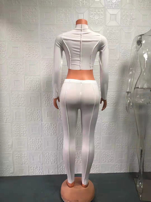 Women's Breathable Two Piece Outfits Top Pant Workout