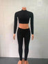 Women's Breathable Two Piece Outfits Top Pant Workout
