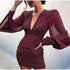 Women's Bubble Long Sleeve Pleated Bodycon Dresses