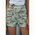 Women's Camouflage Print High Waisted Straight Leg Shorts