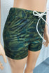 Women's Camouflage Print High Waisted Straight Leg Shorts