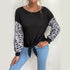 Women's Casual Long Sleeved Leopard Patchwork Sweatshirt