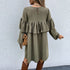Women's Casual Loose Auricular Hem Long Sleeve Dresses