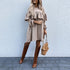 Women's Casual Loose Auricular Hem Long Sleeve Dresses