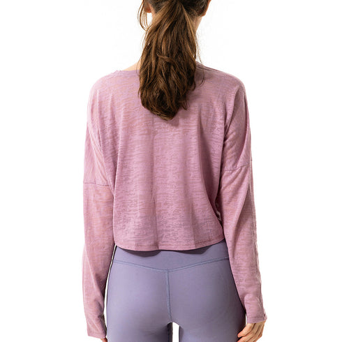 Women's Casual Loose Fitness Running Sweatshirts Yoga Tops
