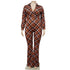Women's Casual Loose Plus Size Plaid Print Jumpsuits