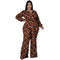 Women's Casual Loose Plus Size Plaid Print Jumpsuits