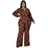 Women's Casual Loose Plus Size Plaid Print Jumpsuits