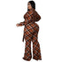 Women's Casual Loose Plus Size Plaid Print Jumpsuits