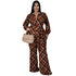 Women's Casual Loose Plus Size Plaid Print Jumpsuits