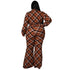 Women's Casual Loose Plus Size Plaid Print Jumpsuits