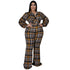 Women's Casual Loose Plus Size Plaid Print Jumpsuits