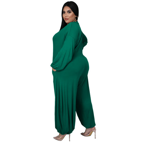 Women's Casual Loose Plus Size Wide Leg Jumpsuits