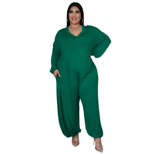 Women's Casual Loose Plus Size Wide Leg Jumpsuits